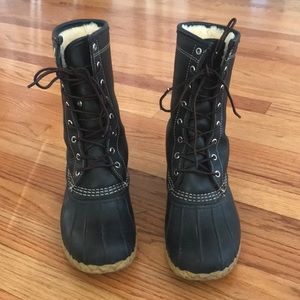 LL Bean shearling lined duck boots
